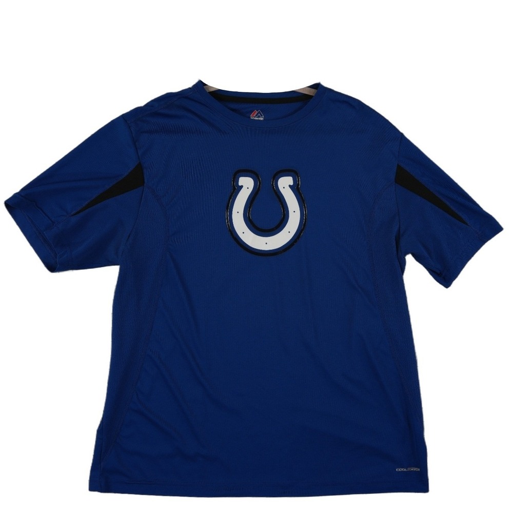 Majestic Indianapolis Colts Shirt Top Men's Size XL Blue Cool Base NFL Athletic